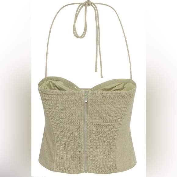NWT Gestuz BirlyGZ Halter Linen Corsage Corset Top Mermaid - Picture 5 of 7